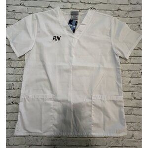 Royal Roy Uniforms Nursing Scrub Top embroidered RN 2 pockets Medium New